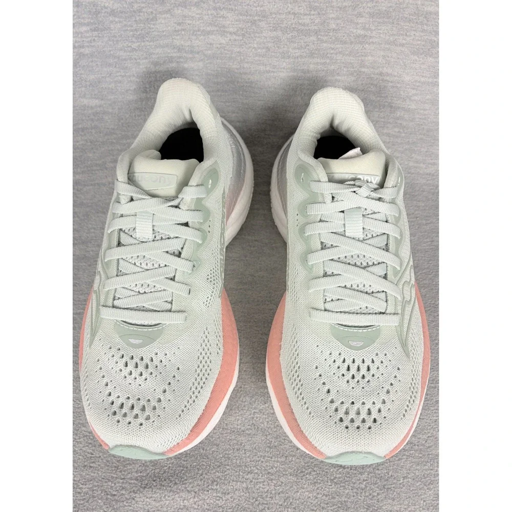 Saucony Ride 15 Running Sneakers Womens 6 M Green Pink Mist Cameo Comfort - Picture 8 of 13